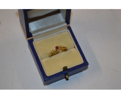 A 9ct gold ruby set ring 