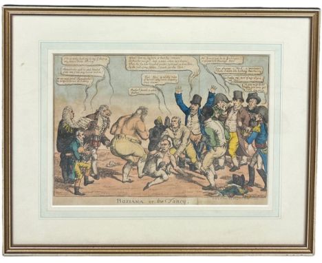 BOXING / PUGILIST INTEREST: CHARLES WILLIAMS (ACTIVE 1796-1830): A SATIRICAL PRINT 'BOXIANA OR THE FANCY' PUBLISHED BY M JONE