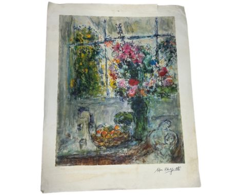 MARC CHAGALL (1887-1985) A LITHOGRAPH, PENCIL NUMBERED EDITION, SIGNED IN THE PLATE, Sheet size 80cm x 62cm 