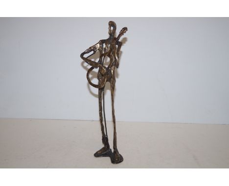 Bronze figurine guitarist 31cm height 