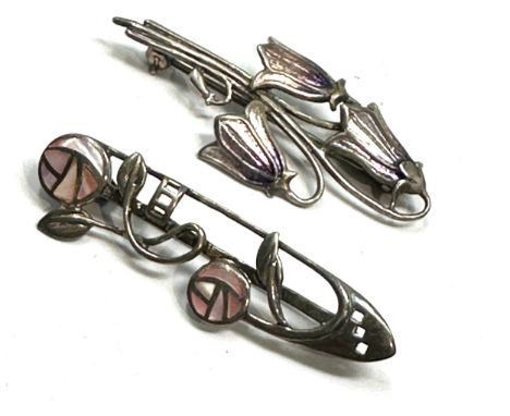 Vintage silver &amp; enamel brooches 