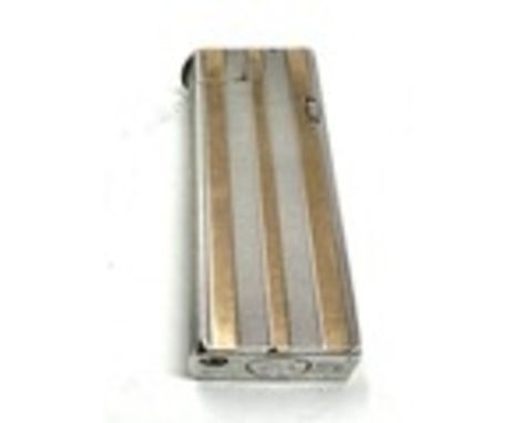 Vintage silver &amp; gold striped Dunhill cigarette lighter 