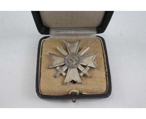 WW2  Boxed German Merit Cross with Swords 1st Class Stamped L15 