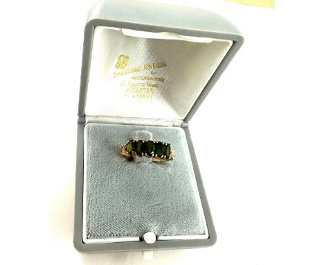 9ct Gold Tormaline dress ring, total weight 2.3grams 