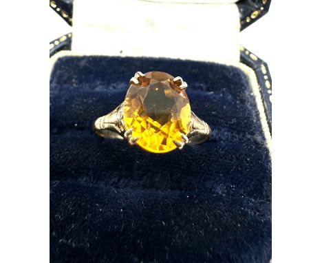 Vintage 9ct gold &amp; citrine ring weight 2.1g 