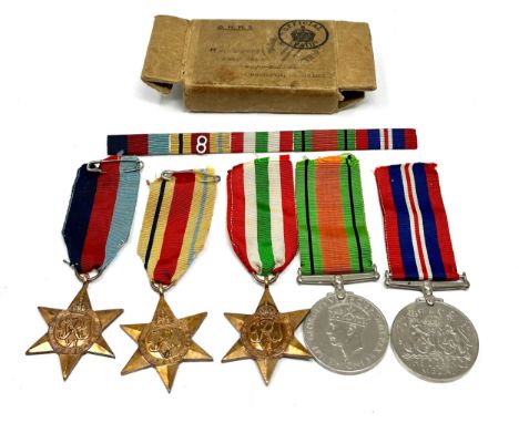 ww2 North Africa 8th Army and Italy star medal group and box named to mr s ford back named o.i/c  cavalry &amp; R.A.C  Royal 