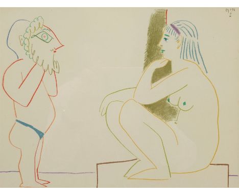 Pablo Picasso (Spanish 1881-1973): 'La Comedie Humaine', colour lithograph pub. Mourlot, Paris 1954, 24cm x 31cm Provenance: 