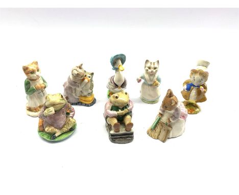 Eight Beswick Beatrix Potter figures comprising Jeremy Fisher, Mr Jackson, Ginger, Amiable Guinea-Pig and others (8)