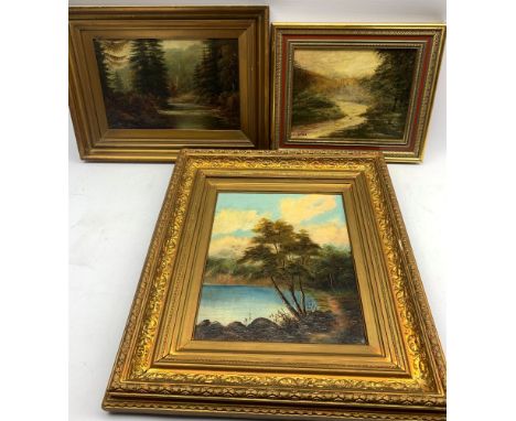 C. Willis Pryce (British 1866 - 1948): River Lanscape, oil on canvas signed, B. Peel: River Lanscape, oil on board signed, J.