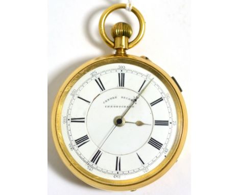 An 18 carat gold chronograph pocket watch