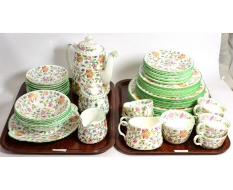 Minton Haddon Hall pattern tea/dinner service (two trays)