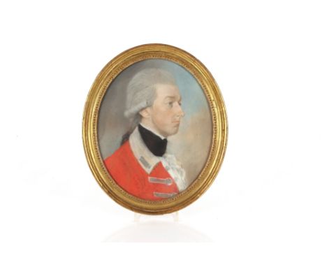 19th Century school, oval military portrait, unsigned watercolour contained in gilt frame, 29.5cm x 24cm&nbsp;