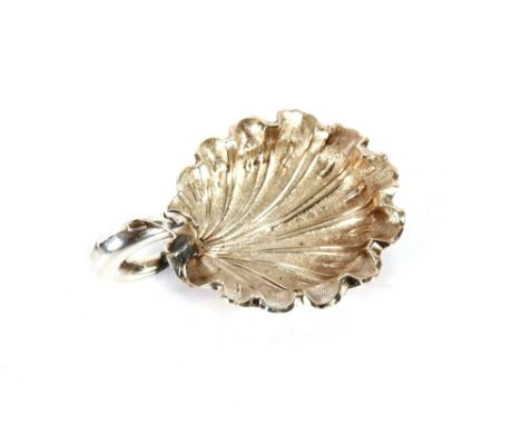 A Victorian silver leaf shaped caddy spoon, by George Unite, Birmingham 1866