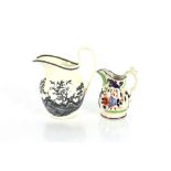 A Wedgwood baluster jug, decorated peacocks and game birds; and a Victorian Staffordshire Imari