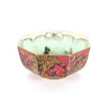 A 1930's Wedgwood "Fairyland" lustre octagonal bowl, "Firblogs" pattern No. Z5200 19cm dia. 10cm
