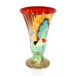 A Clarice Cliff "Forest Glen" vase, shape 702, marks to base "Newport Pottery" circa 1936, 30cm high