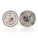 A 19th Century English porcelain plate, with blue floral decoration within twist and basket weave