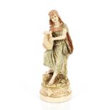 A late 19th Century Austrian Royal Dux porcelain figure of an Eastern Maiden, pink triangle mark