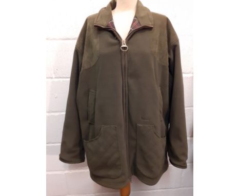 Barbour-A green country pursuit sporting fleece jacket from The Northumberland Range by Lord James Percy having green suede f