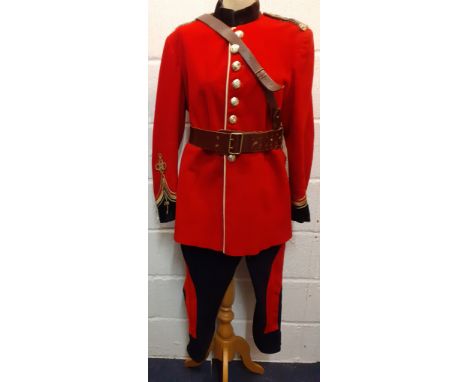 A 20th Century Joliffe & Co fancy dress British Army uniform 40" chest x 36" waist manufactured by C&G Costumeirs Ltd with br