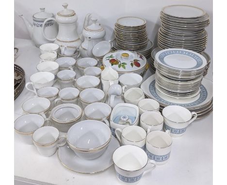 Two tea services to include a Royal Doulton counterpoint service and a West German service, together with a Worcester Evesham