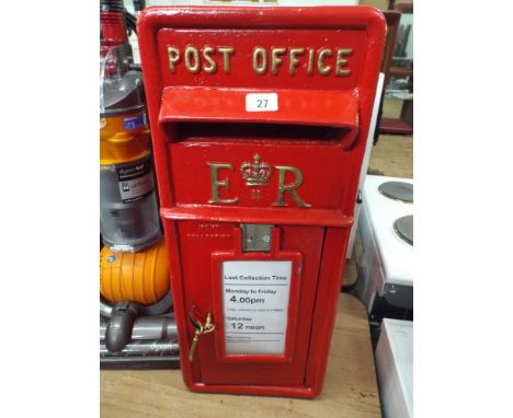 Reproduction wall fitting red painted post box 
