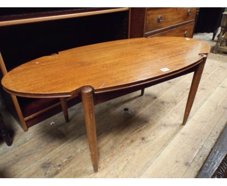 A retro oval coffee table 