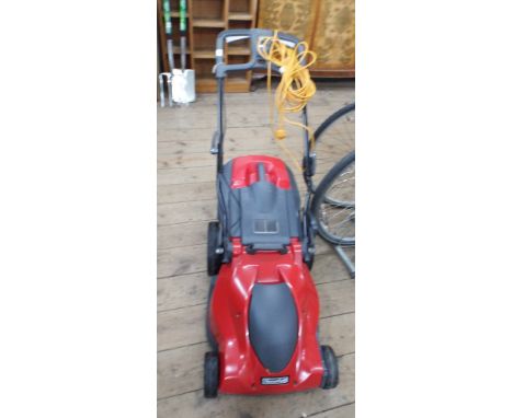 Red Mountfield electric rotary lawn mower 