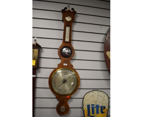 A Fine early Victorian banjo form barometer by John Pedrone of Carlisle in mahogany case with bulls eye glass.