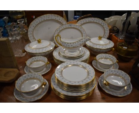 An early 20th century Spode Thistledown pattern part dinner service. In good condition