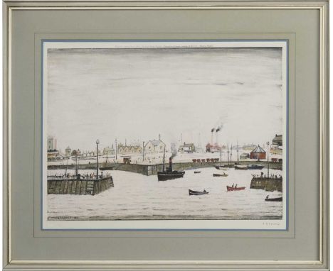 * LAURENCE STEPHEN LOWRY RBA RA (BRITISH 1887 - 1976),THE HARBOURoffset lithograph on paper, signed in pencilwith Fine Art Tr
