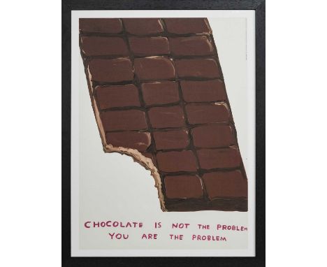 * DAVID SHRIGLEY OBE (SCOTTISH b. 1968),CHOCOLATE IS NOT THE PROBLEMlithograph on 200g Munken Lynx paperimage size 79cm x 59c