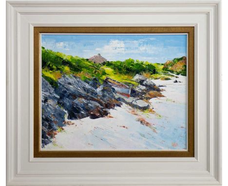 ERNI UPTON FRSA,SAORSA ASHORE, RUDHA CHINN MHOR, ARDMINISH, GIGHAoil on canvas, signed, titled versoimage size 42cm x 52cm, o