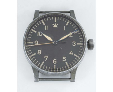 A RARE GENTLEMAN'S GERMAN MILITARY WEMPE RLM NAVIGATORS PILOTS WATCH CIRCA 1940, WITH MINERVA CHRONOGRAPH MOVEMENT (DISABLED)