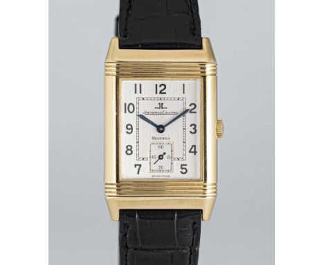 A FINE GENTLEMAN'S 18K SOLID GOLD JAEGER LECOULTRE GRANDE TAILLE REVERSO WRIST WATCHCIRCA 2000s, REF. 270.1.62Movement: Manua