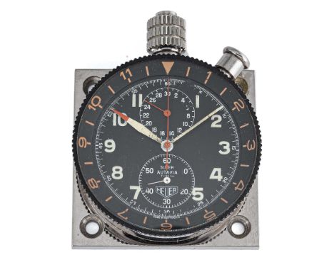 A RARE HEUER SUPER AUTAVIA CHRONOGRAPH DASHBOARD WATCHCIRCA 1960s, WITH ORIGINAL BACK PLATEMovement: Manual wind, hacking sec
