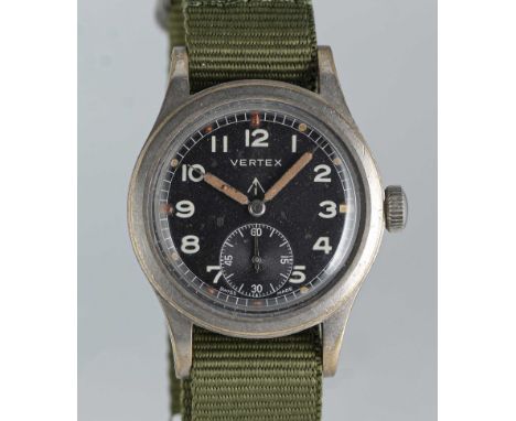 A GENTLEMAN'S BRITISH MILITARY VERTEX W.W.W. WRIST WATCHCIRCA 1945, PART OF THE "DIRTY DOZEN"Movement: 15J, manual wind, cal.