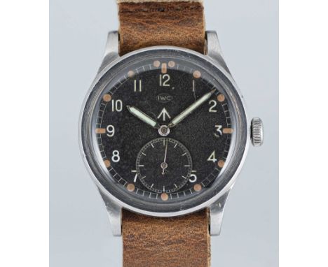 A GENTLEMAN'S STAINLESS STEEL BRITISH MILITARY IWC MARK 10 W.W.W. WRIST WATCHCIRCA 1945, PART OF THE "DIRTY DOZEN"Movement: M