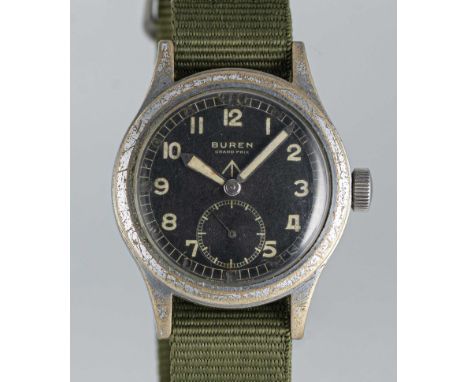 A GENTLEMAN'S BRITISH MILITARY BUREN GRAND PRIX W.W.W. WRIST WATCHCIRCA 1945, PART OF THE "DIRTY DOZEN"Movement: 15J, manual 