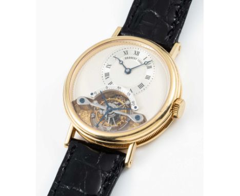 A FINE & RARE GENTLEMAN'S 18K SOLID GOLD BREGUET GRAND COMPLICATIONS TOURBILLON WRIST WATCHCIRCA 1990s, REF. 3350 FIRST SERIE