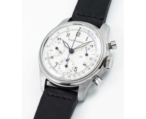 A RARE GENTLEMAN'S STAINLESS STEEL GIRARD PERREGAUX "WATERPROOF" CHRONOGRAPH WRIST WATCHCIRCA 1960s, WITH VALJOUX 72 MOVEMENT