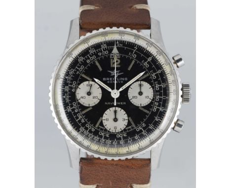 A GENTLEMAN'S STAINLESS STEEL BREITLING NAVITIMER CHRONOGRAPH WRIST WATCHCIRCA 1966, REF. 806Movement: 17J, manual wind, Venu