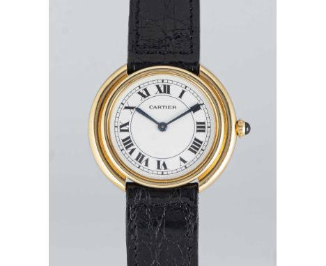A RARE GENTLEMAN'S 18K SOLID GOLD CARTIER PARIS VENDOME "JUMBO" AUTOMATIC WRIST WATCHCIRCA 1970s, REF. 17003Movement: 17J, au