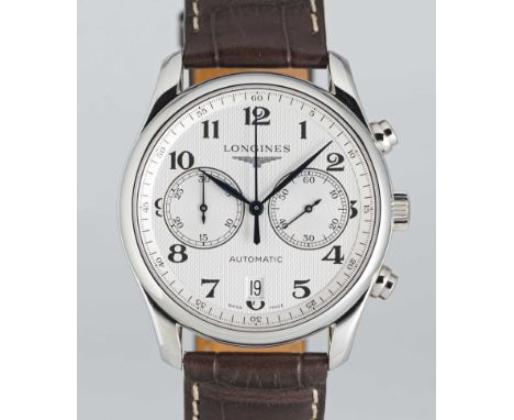 A GENTLEMAN'S STAINLESS STEEL LONGINES MASTER COLLECTION AUTOMATIC CHRONOGRAPH WRIST WATCHDATED 2010, REF. L2.629.4 WITH LONG