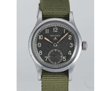 A GENTLEMAN'S BRITISH MILITARY RECORD W.W.W. WRIST WATCHCIRCA 1945, PART OF THE "DIRTY DOZEN", WITH "TROPICAL" BROWN DIALMove