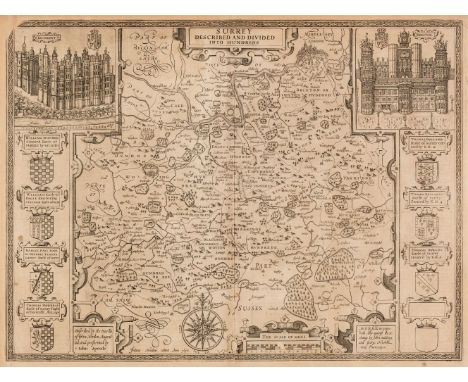 Surrey. Speed (John), Surrey Described and Divided into Hundreds, John Sudbury &amp; George Humble, circa 1627, uncoloured en