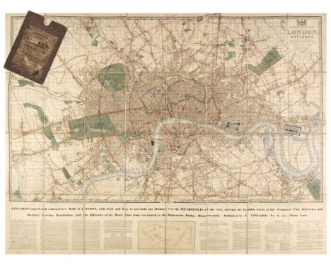 London. Laurie (Richard Holmes, publisher), Laurie's New Plan of London and its Environs, with an Improved Scale for Ascertai