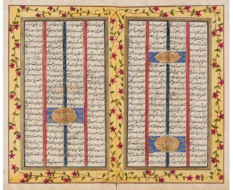 Persian Manuscript Leaves. A collection of approximately 80 sheets, 19th century, including 51 double-page manuscript leaves 