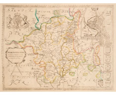 Worcestershire. Saxton (Christopher &amp; Lea Philip), Worcestershire Described by C. Saxton, Corrected and Amended with many