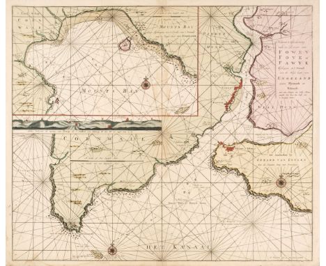 Cornwall. Van Keulen (Johannes), Nieuwe Afteekening van de River van Fowey, Foye of Fawyk Gelegen in't Canael aen de Zuyd-Kus